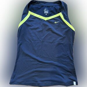 Nike Navy and Neon Yellow Athletic Tank